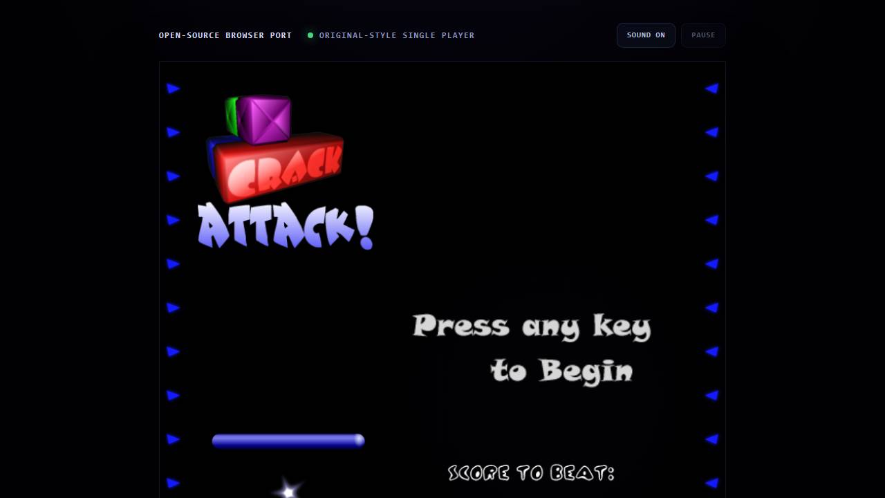 Crack Attack! (browser port) screenshot