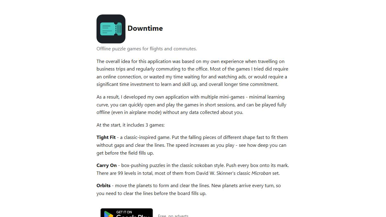 Downtime screenshot