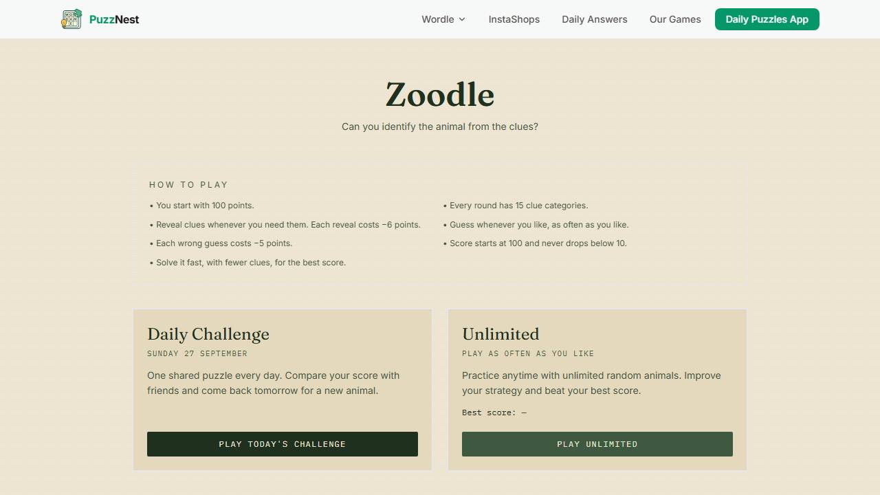 Zoodle screenshot