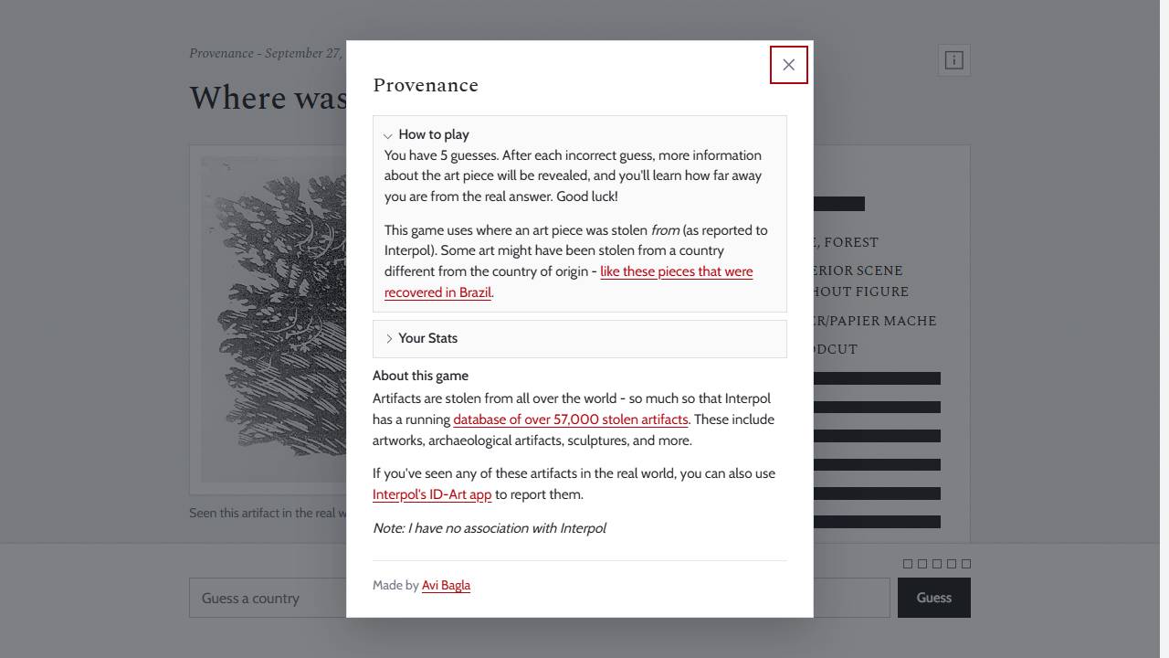 Provenance screenshot