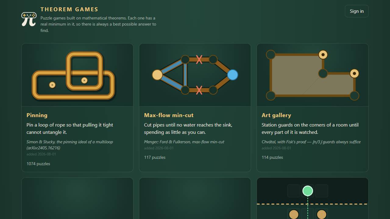 Theorem games screenshot