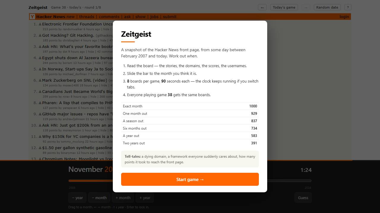 Zeitgeist Game screenshot