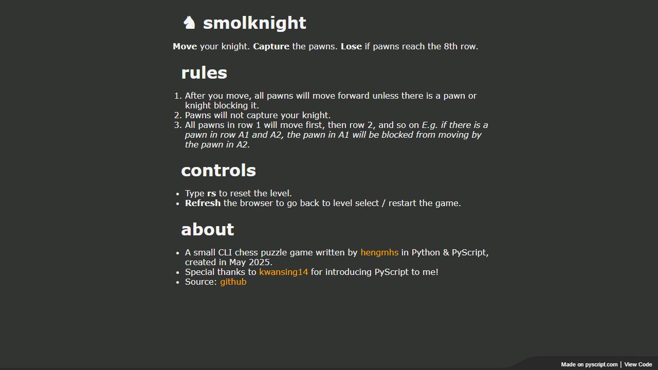 Smolknight screenshot