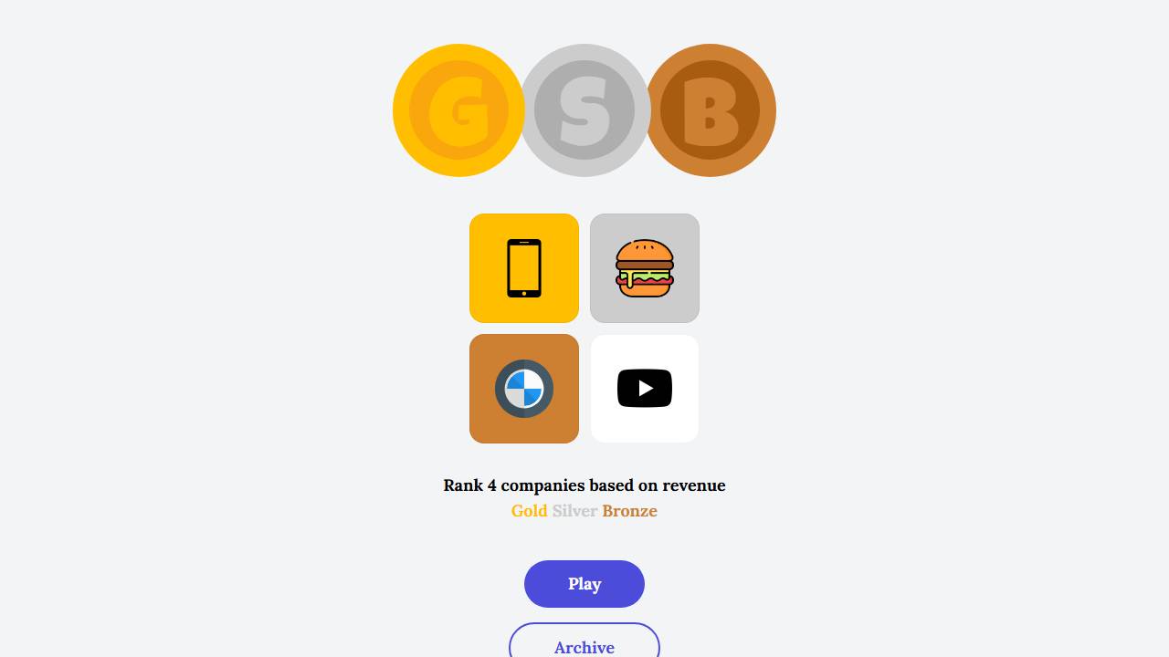 GSB (Gold Silver Bronze) screenshot