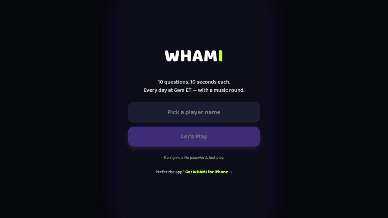 WHAMI screenshot